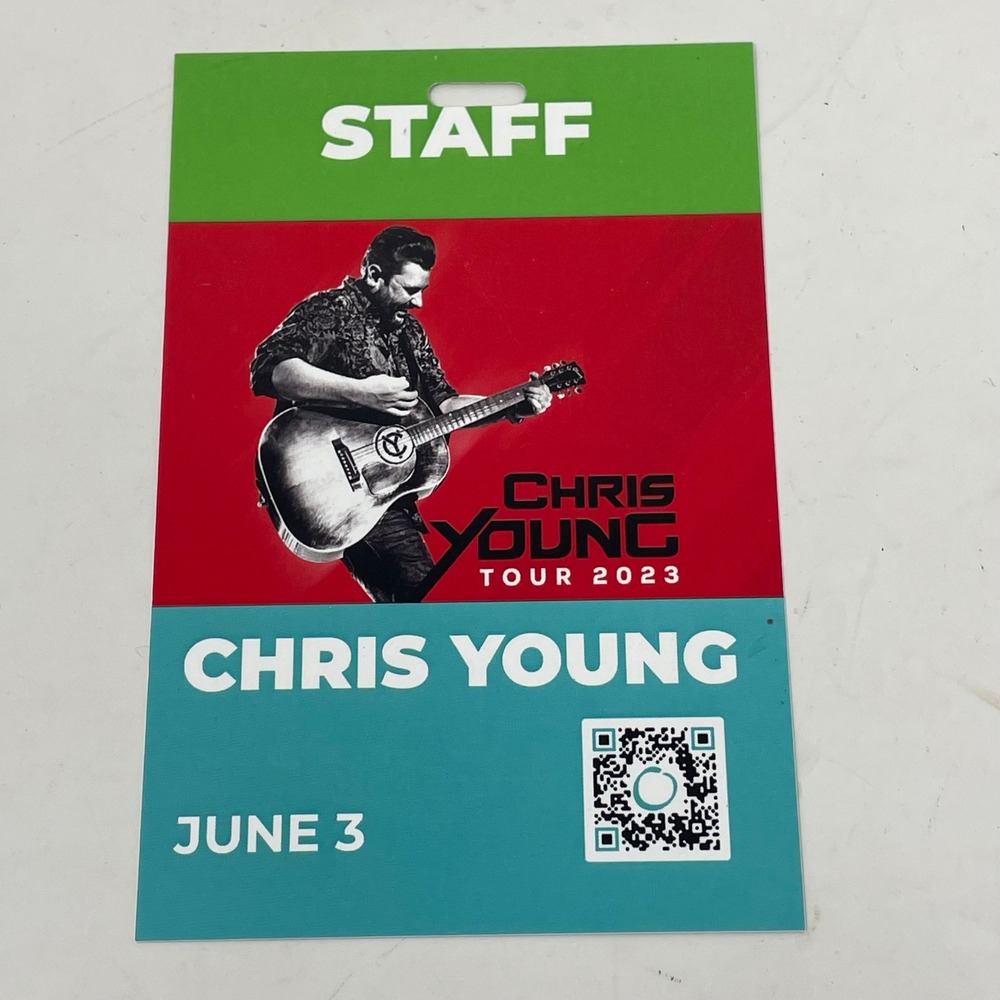 Chris Young Tour 2023 Staff Backstage Pass Concert Laminate June 3rd Memorabilia